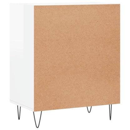 Dressoir 57X35X70 Cm Bewerkt Hout Hoogglans Wit