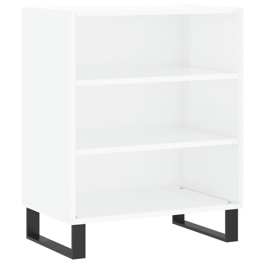 Dressoir 57X35X70 Cm Bewerkt Hout Hoogglans Wit