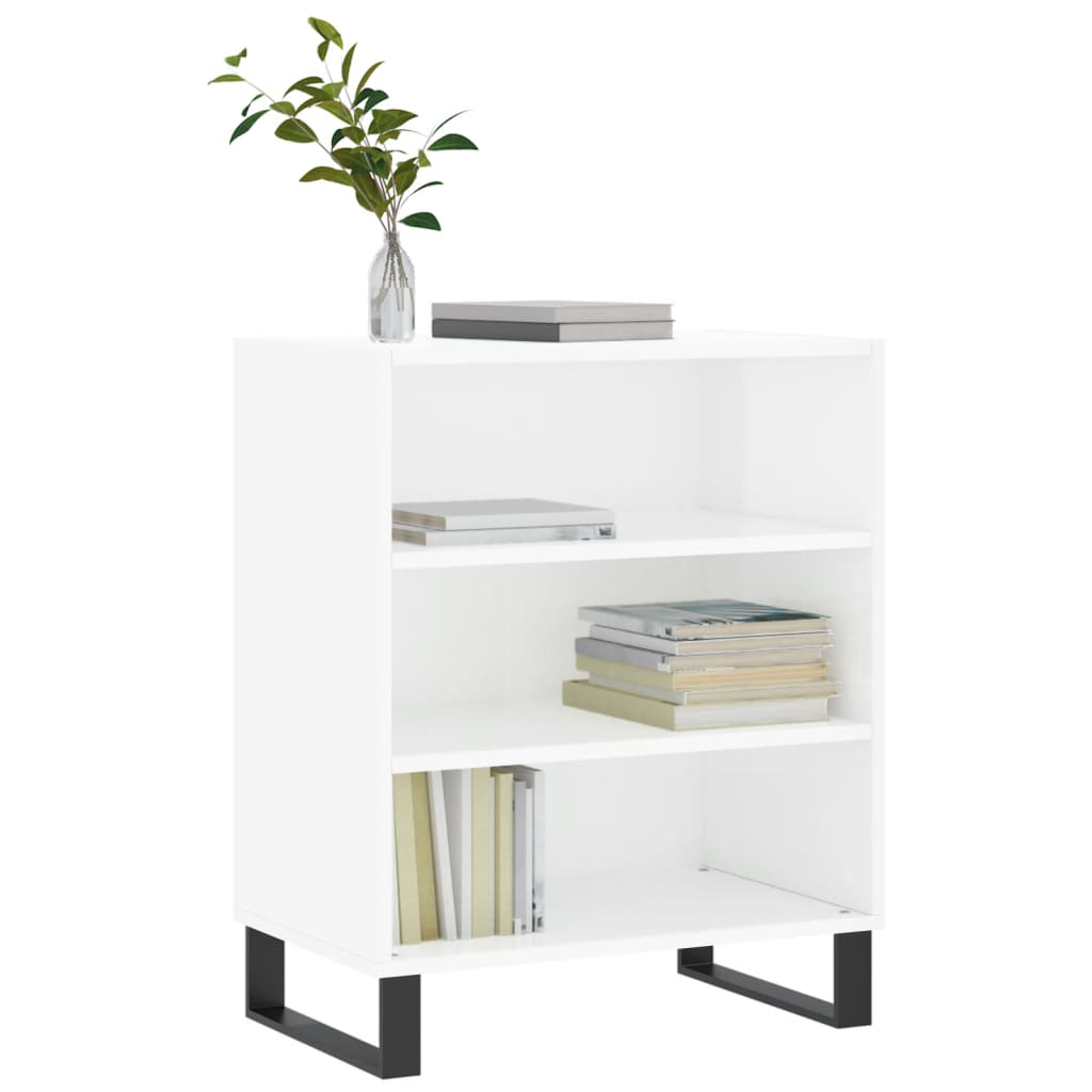 Dressoir 57X35X70 Cm Bewerkt Hout Hoogglans Wit