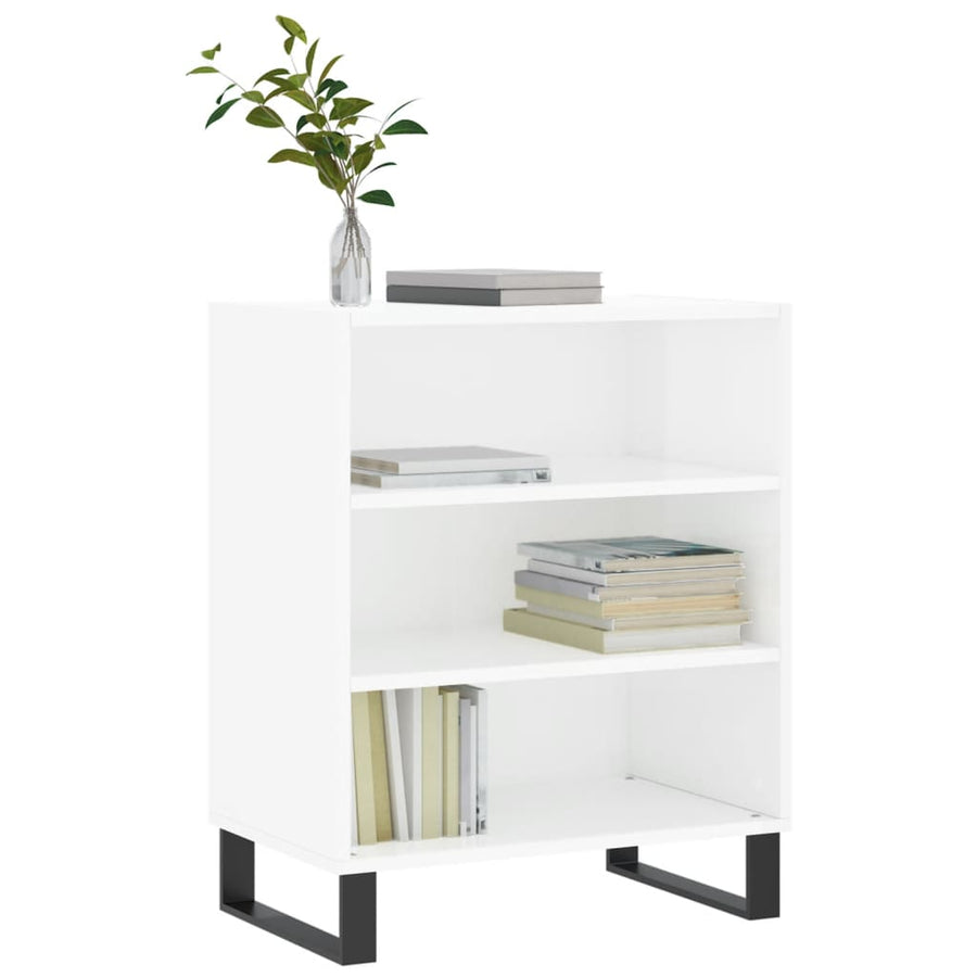 Dressoir 57X35X70 Cm Bewerkt Hout Hoogglans Wit