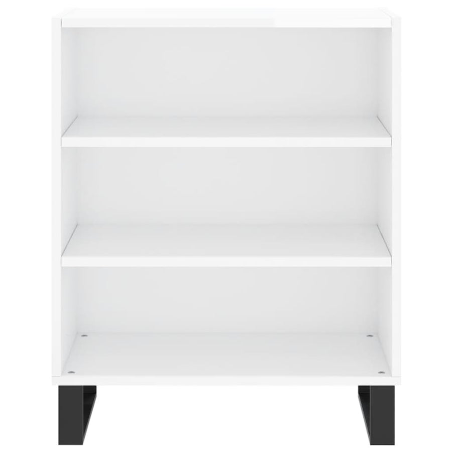 Dressoir 57X35X70 Cm Bewerkt Hout Hoogglans Wit
