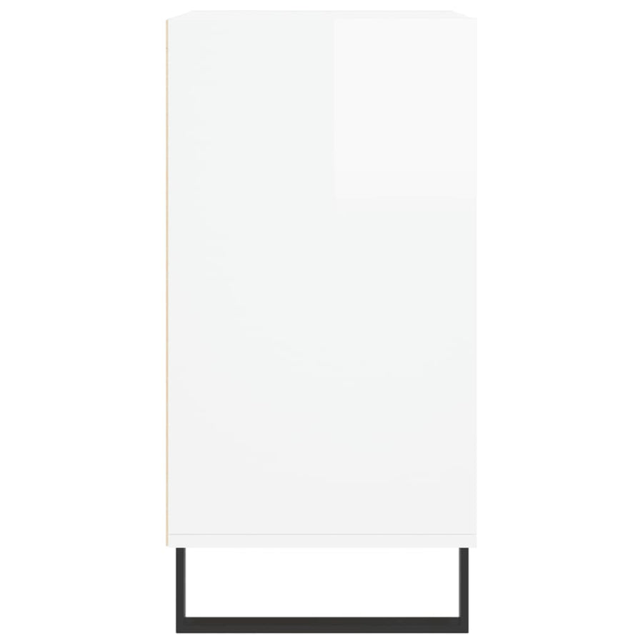 Dressoir 57X35X70 Cm Bewerkt Hout Hoogglans Wit