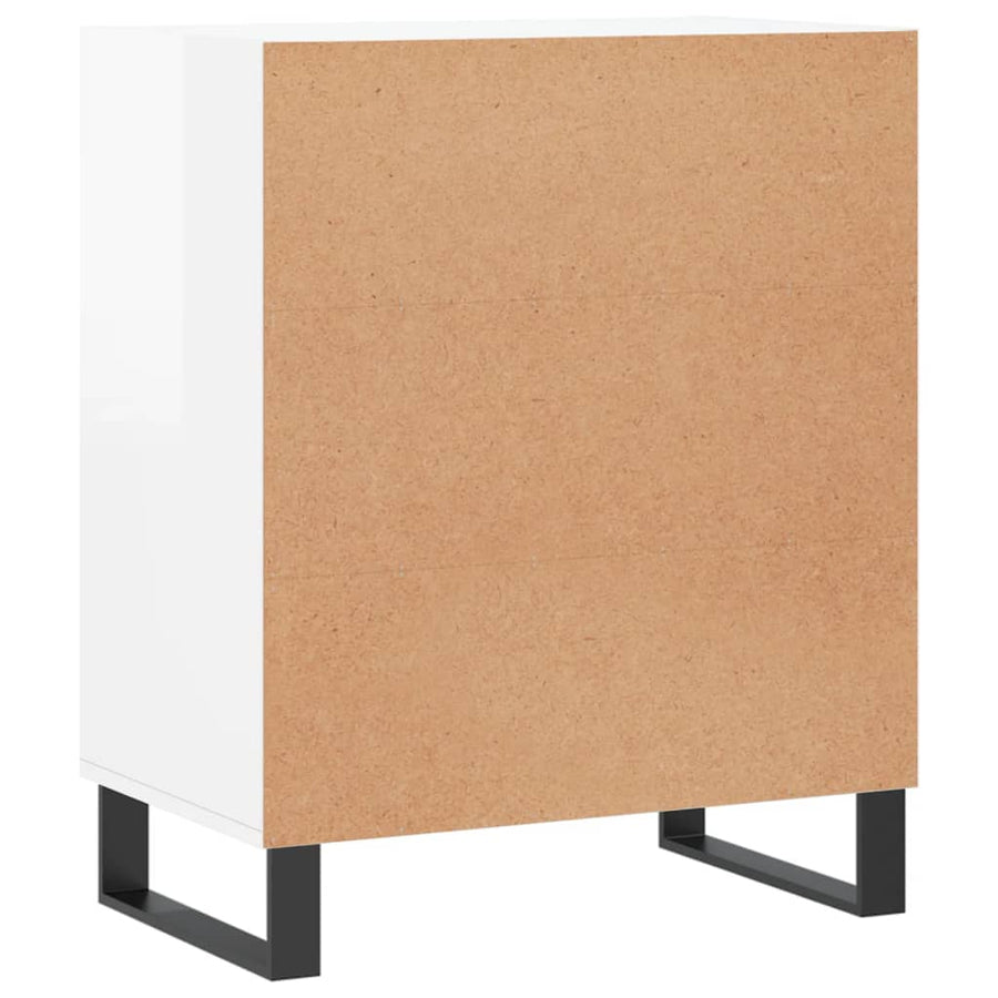 Dressoir 57X35X70 Cm Bewerkt Hout Hoogglans Wit