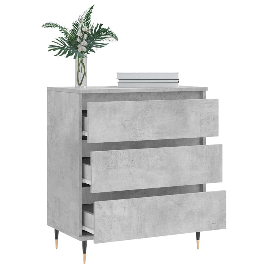 Dressoir 60X35X70 Cm Bewerkt Hout Betongrijs