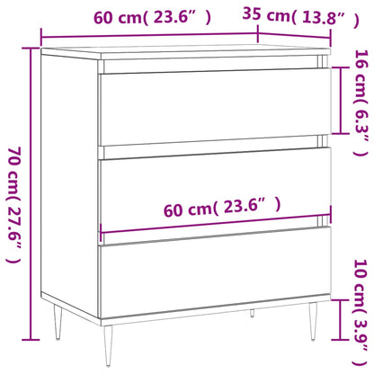 Dressoir 60X35X70 Cm Bewerkt Hout Betongrijs