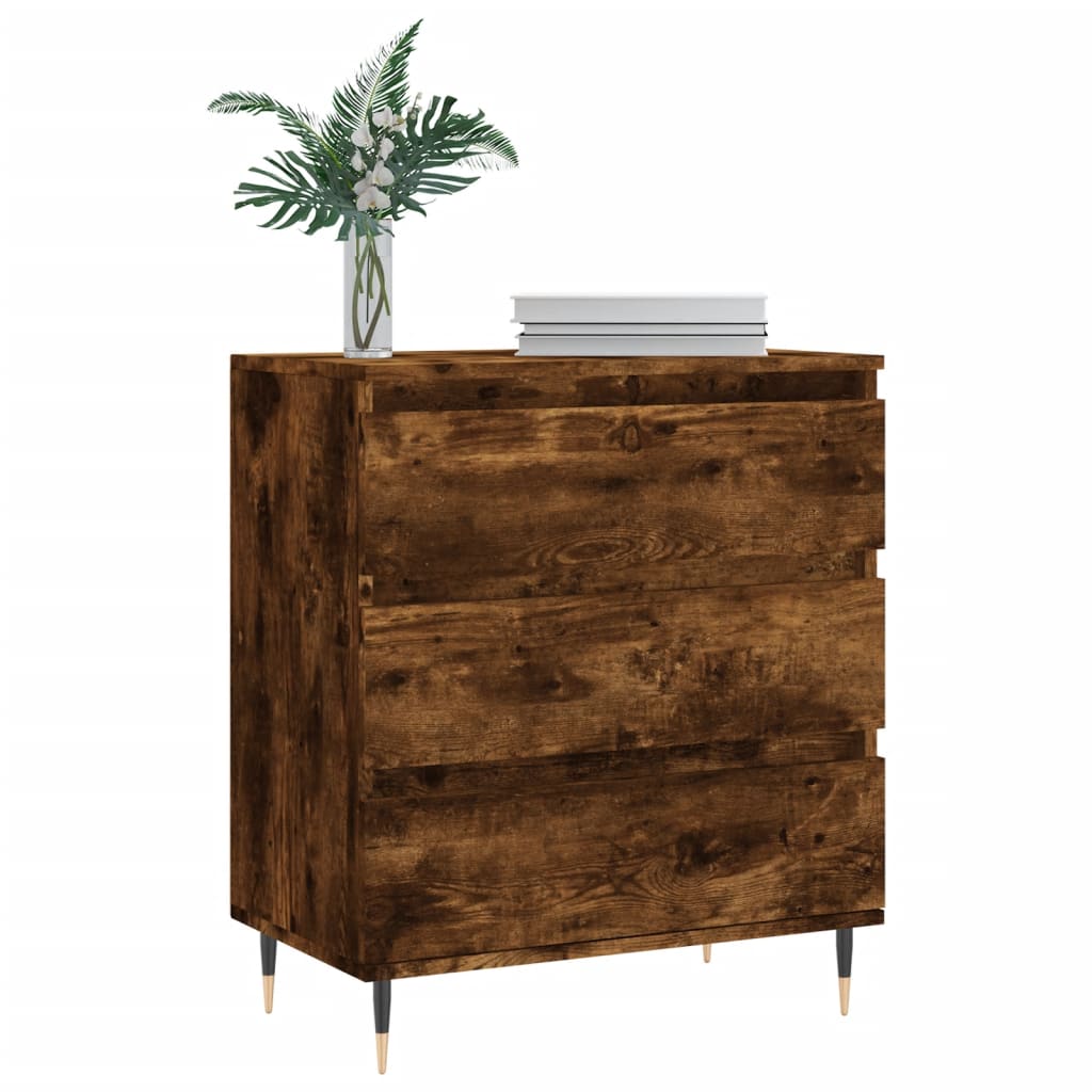 Dressoir 60X35X70 Cm Bewerkt Hout Kleurig Gerookt eiken