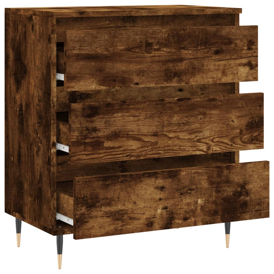 Dressoir 60X35X70 Cm Bewerkt Hout Kleurig Gerookt eiken