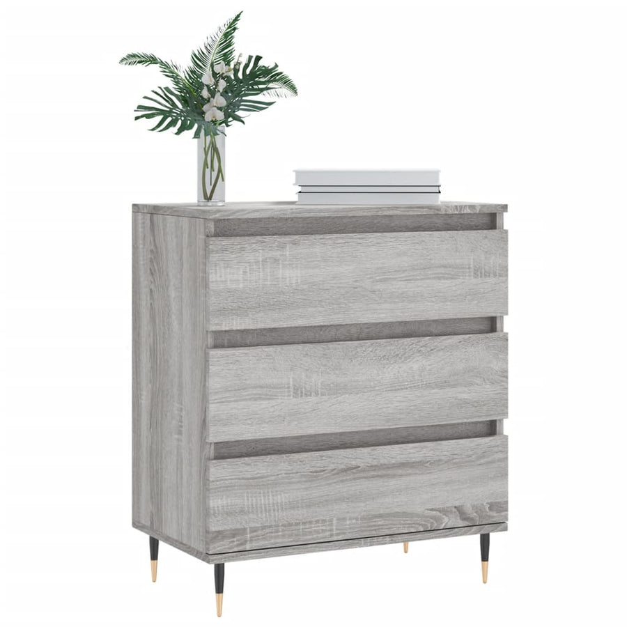 Dressoir 60X30X75 Cm Bewerkt Hout Eikenkleurig Grijs sonoma