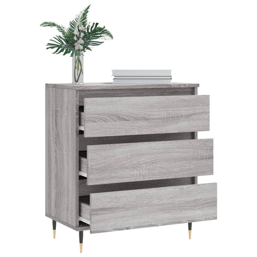 Dressoir 60X30X75 Cm Bewerkt Hout Eikenkleurig Grijs sonoma