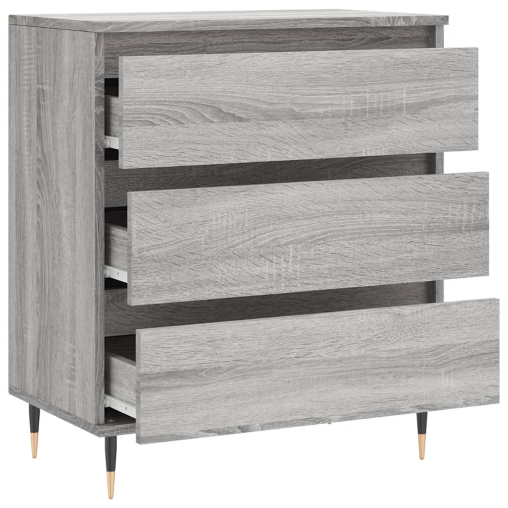 Dressoir 60X30X75 Cm Bewerkt Hout Eikenkleurig Grijs sonoma