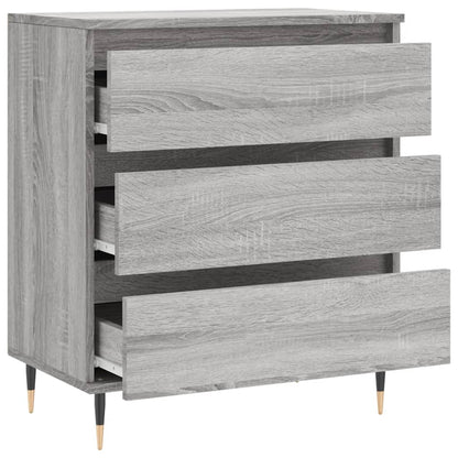 Dressoir 60X30X75 Cm Bewerkt Hout Eikenkleurig Grijs sonoma