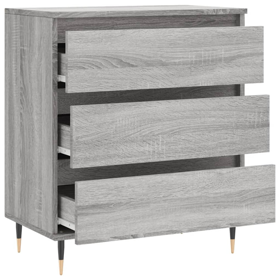 Dressoir 60X30X75 Cm Bewerkt Hout Eikenkleurig Grijs sonoma