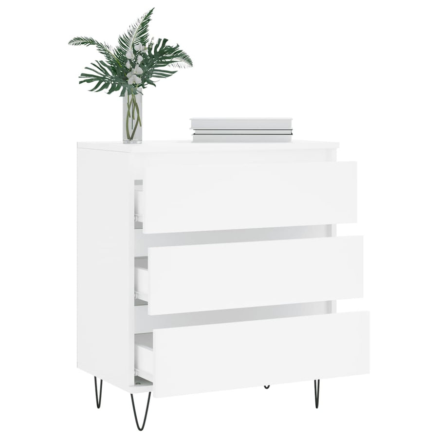 Dressoir 60X35X70 Cm Bewerkt Hout Wit