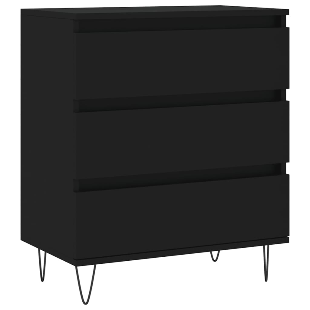 Dressoir 60X35X70 Cm Bewerkt Hout Zwart