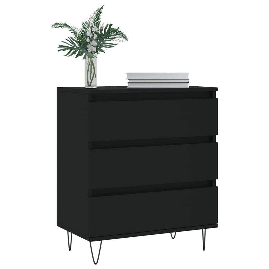 Dressoir 60X35X70 Cm Bewerkt Hout Zwart
