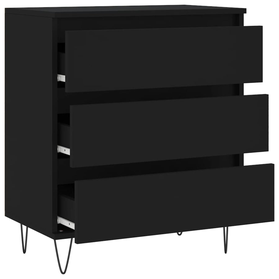 Dressoir 60X35X70 Cm Bewerkt Hout Zwart