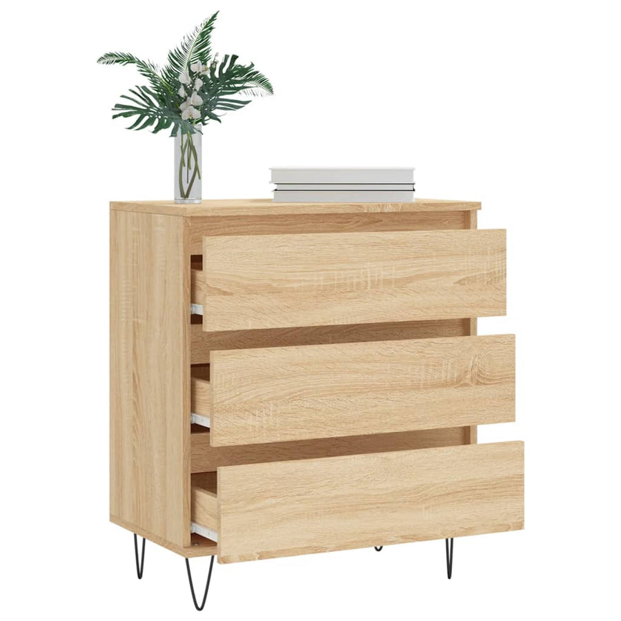 Dressoir 60X35X70 Cm Bewerkt Hout Sonoma Eikenkleurig