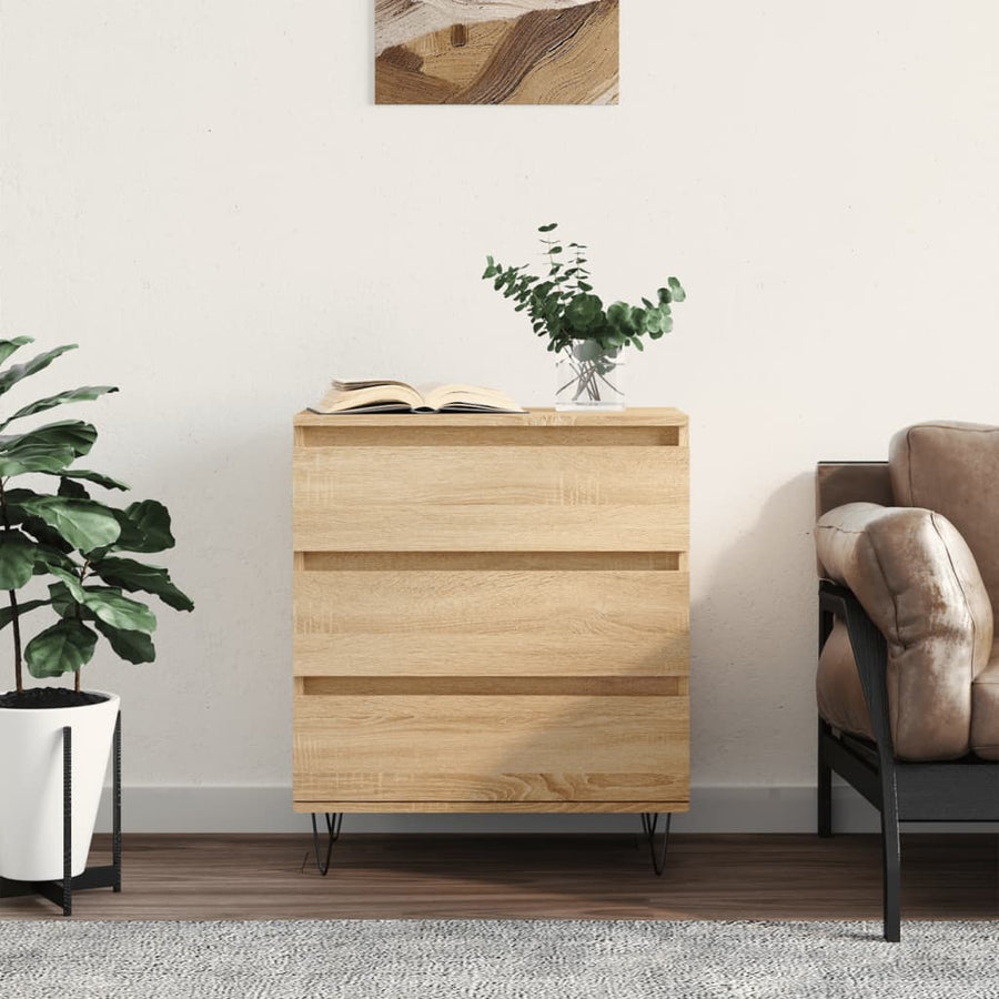 Dressoir 60X35X70 Cm Bewerkt Hout Sonoma Eikenkleurig