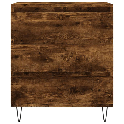 Dressoir 60X35X70 Cm Bewerkt Hout Gerookt Eikenkleurig