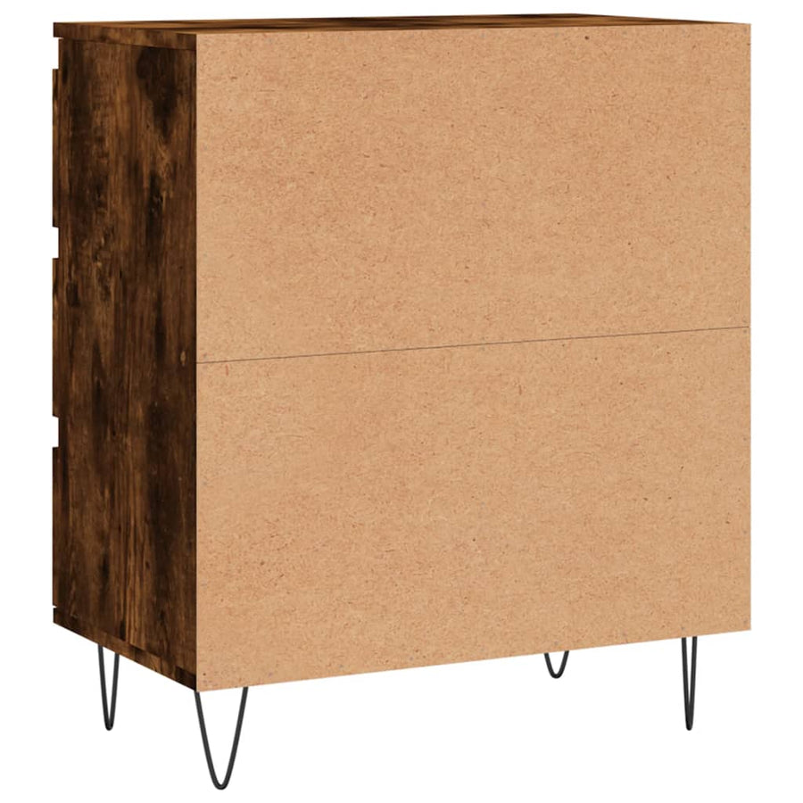 Dressoir 60X35X70 Cm Bewerkt Hout Gerookt Eikenkleurig