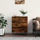 Sideboard 60x35x70 cm carved wood smoked oak look