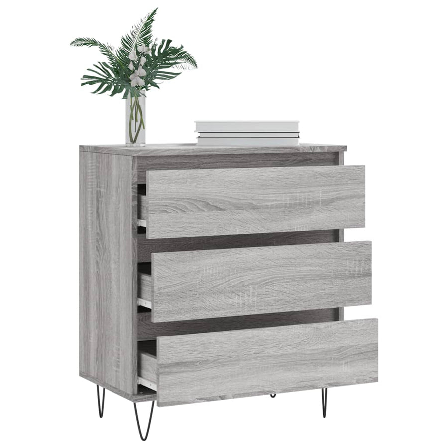 Dressoir 60X30X75 Cm Bewerkt Hout Grijs Sonoma Eikenkleurig