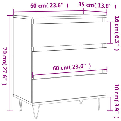 Dressoir 60X30X75 Cm Bewerkt Hout Grijs Sonoma Eikenkleurig