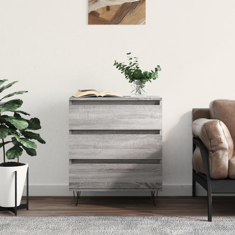 Dressoir 60X30X75 Cm Bewerkt Hout Grijs Sonoma Eikenkleurig