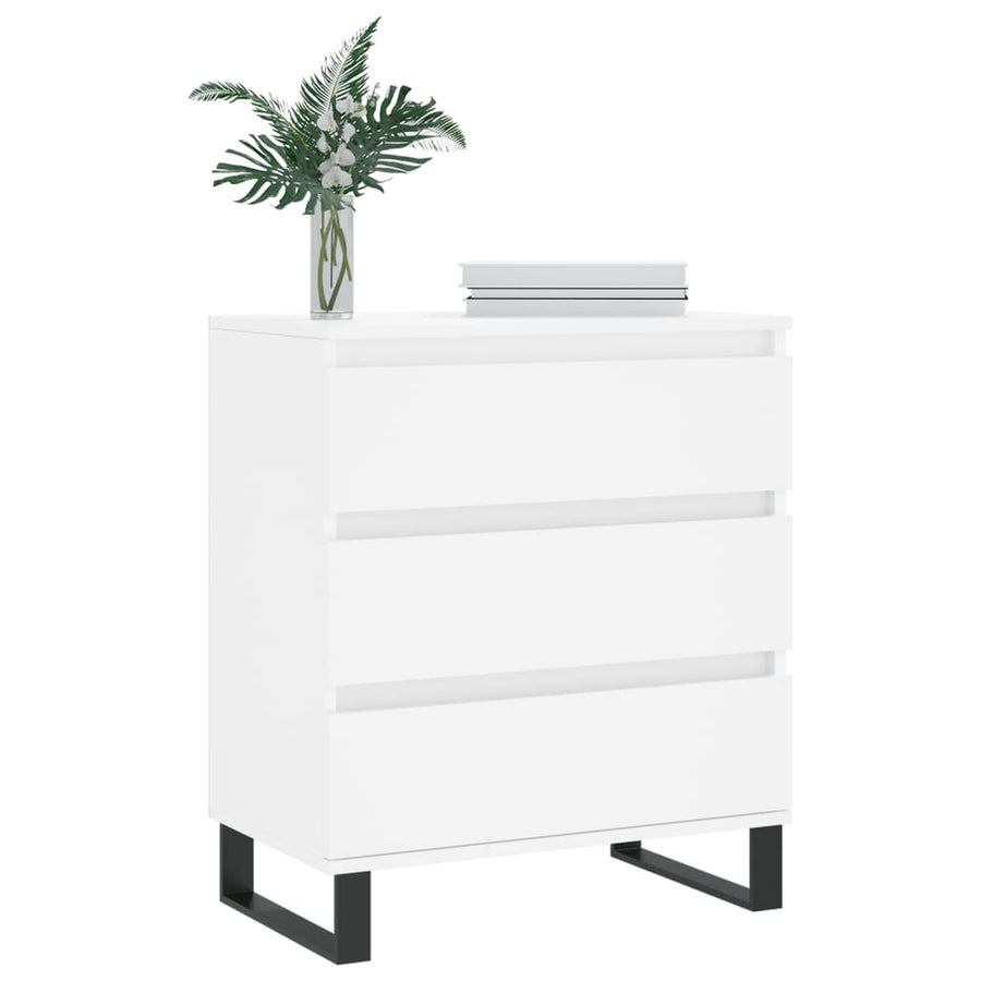Dressoir 60X35X70 Cm Bewerkt Hout Wit