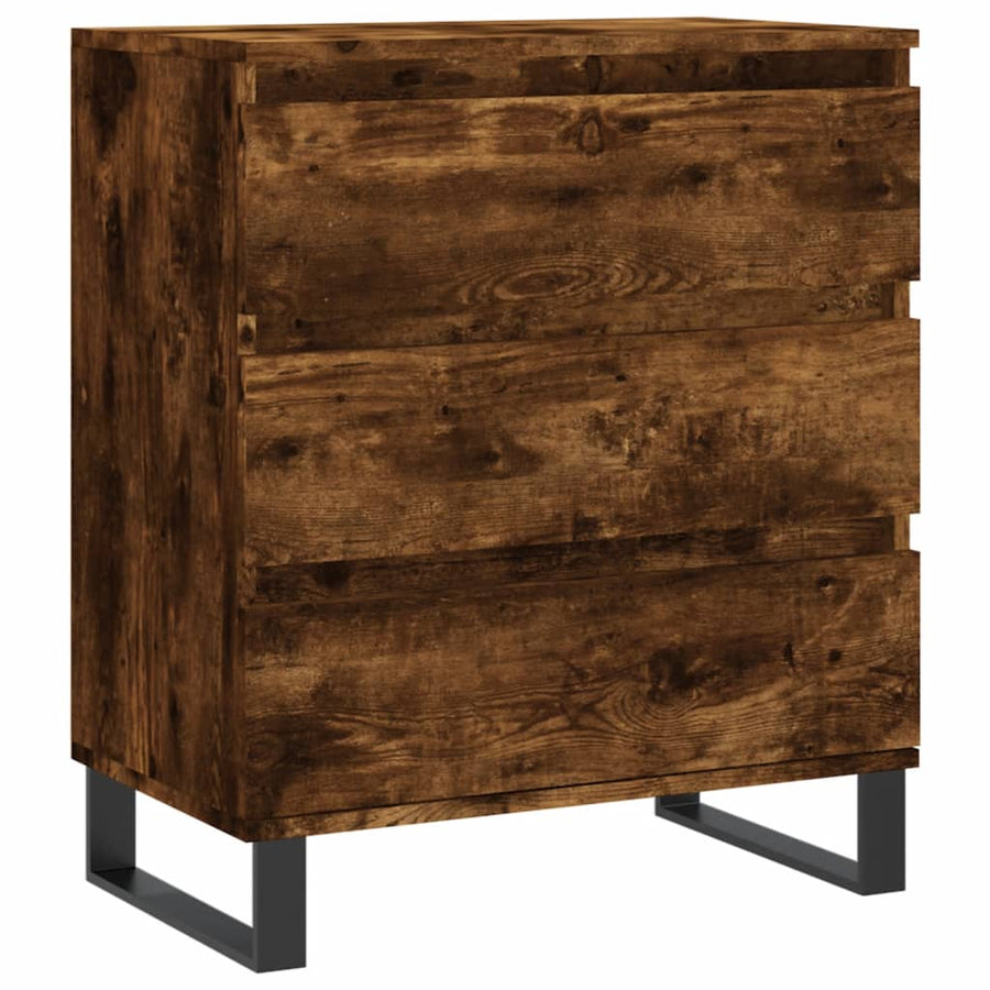 Dressoir 60X35X70 Cm Bewerkt Hout Kleurig Gerookt eiken