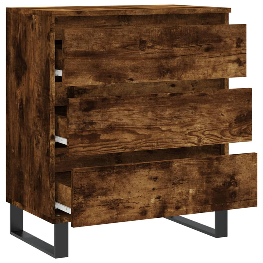 Dressoir 60X35X70 Cm Bewerkt Hout Kleurig Gerookt eiken