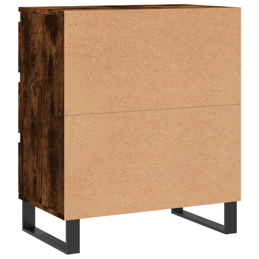 Dressoir 60X35X70 Cm Bewerkt Hout Kleurig Gerookt eiken