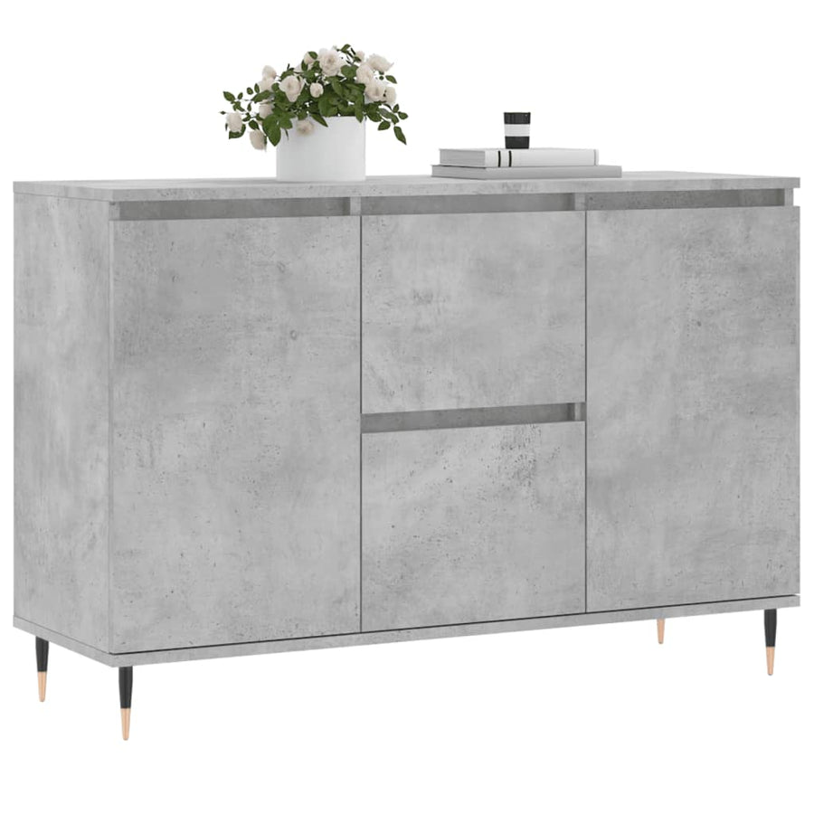 Dressoir 104X35X70 Cm Bewerkt Hout Betongrijs