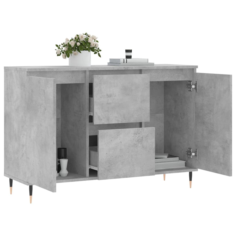 Dressoir 104X35X70 Cm Bewerkt Hout Betongrijs