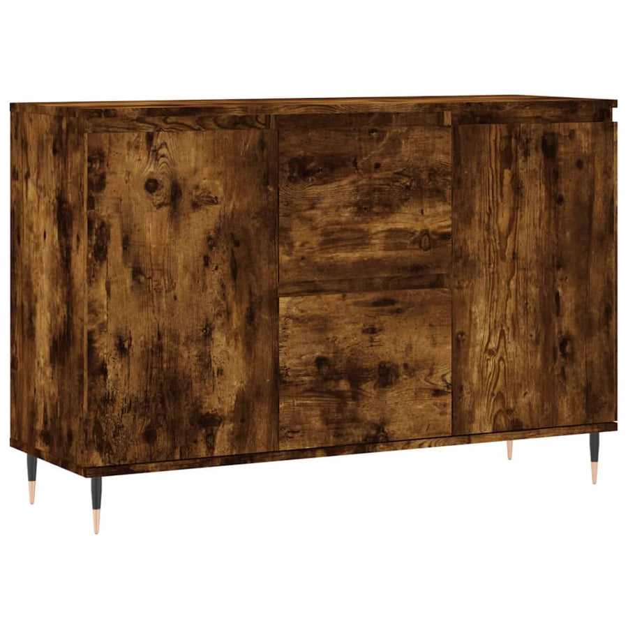 Dressoir 104X35X70 Cm Bewerkt Hout Gerookt Eikenkleurig