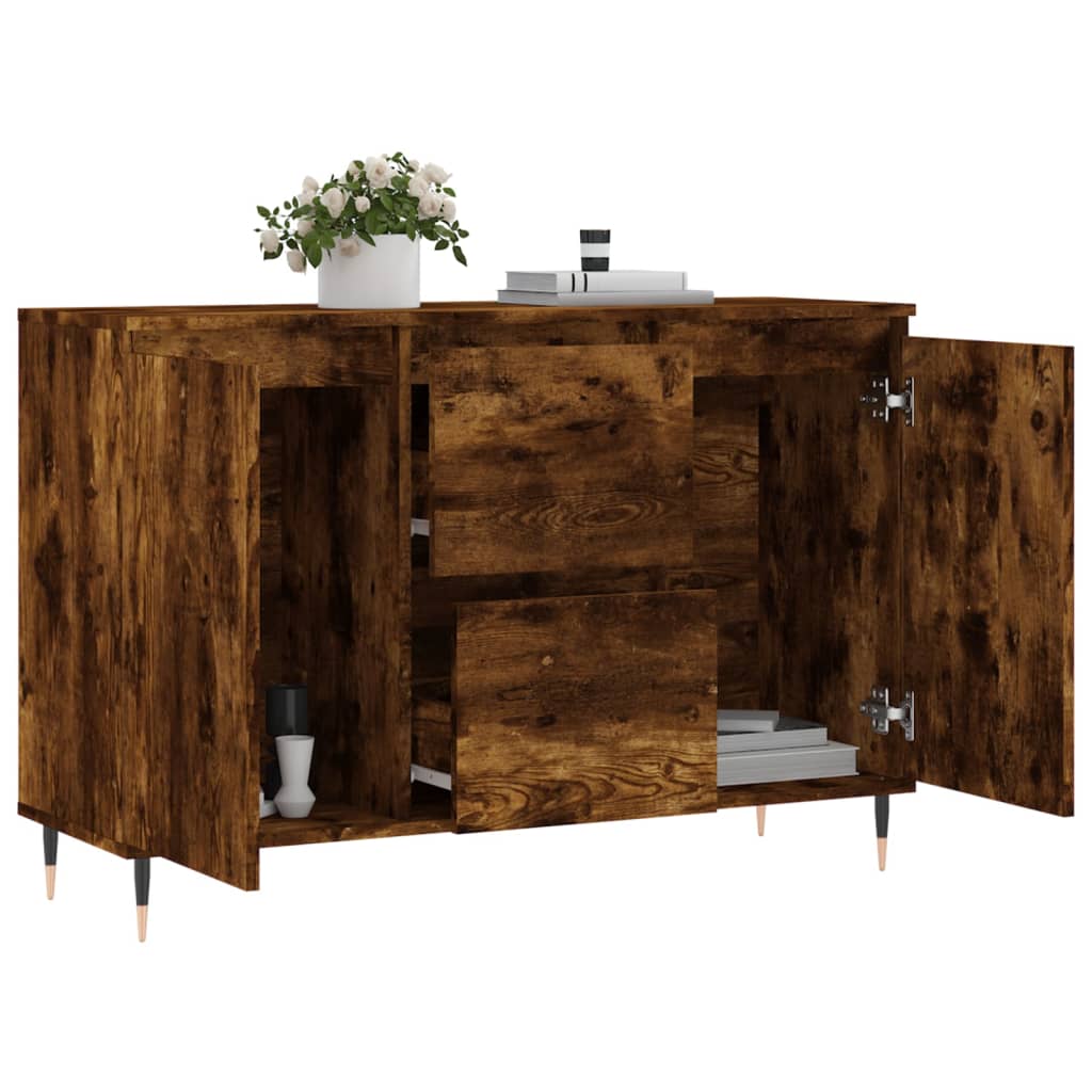 Dressoir 104X35X70 Cm Bewerkt Hout Gerookt Eikenkleurig