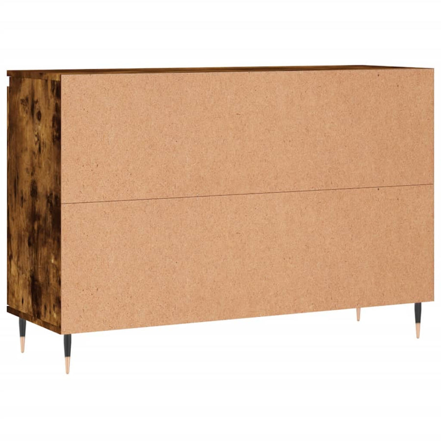 Dressoir 104X35X70 Cm Bewerkt Hout Gerookt Eikenkleurig