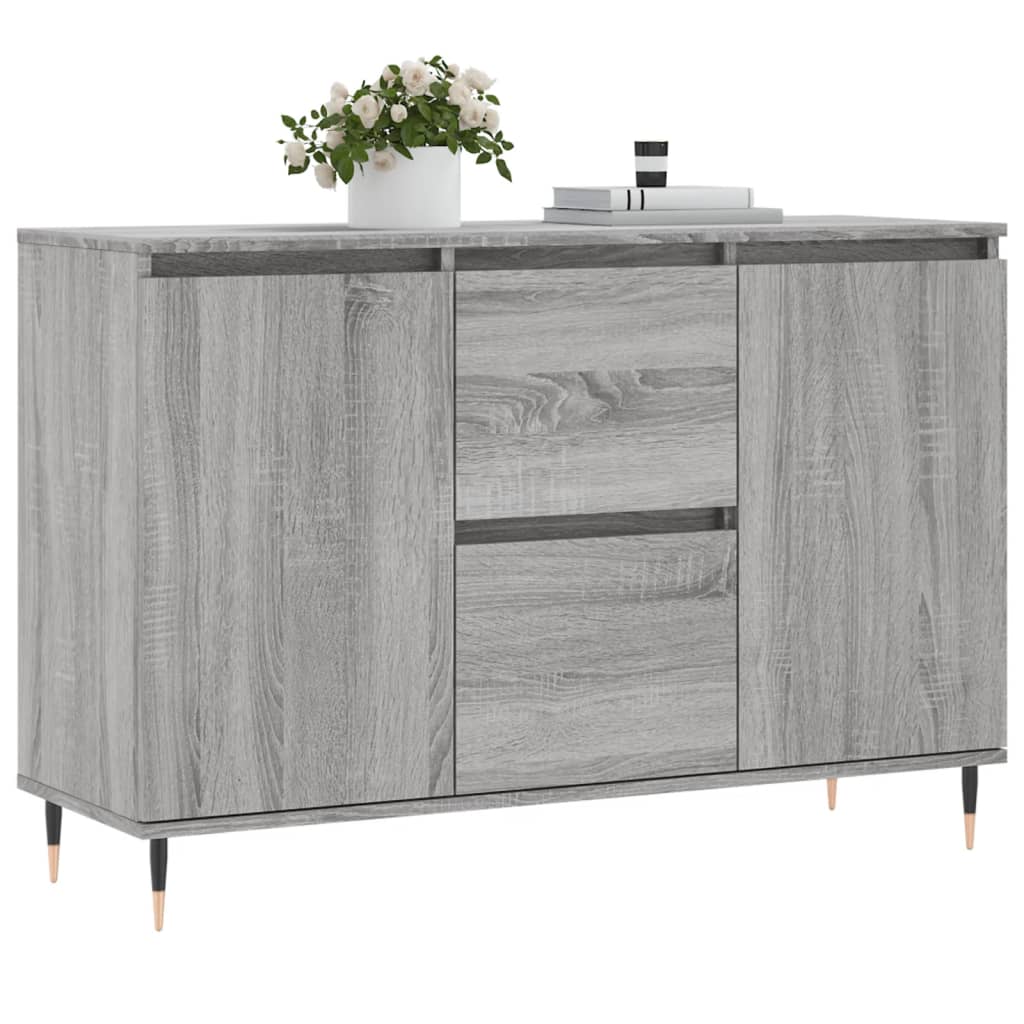 Dressoir 04X35X70 Cm Bewerkt Hout Eikenkleurig Grijs sonoma