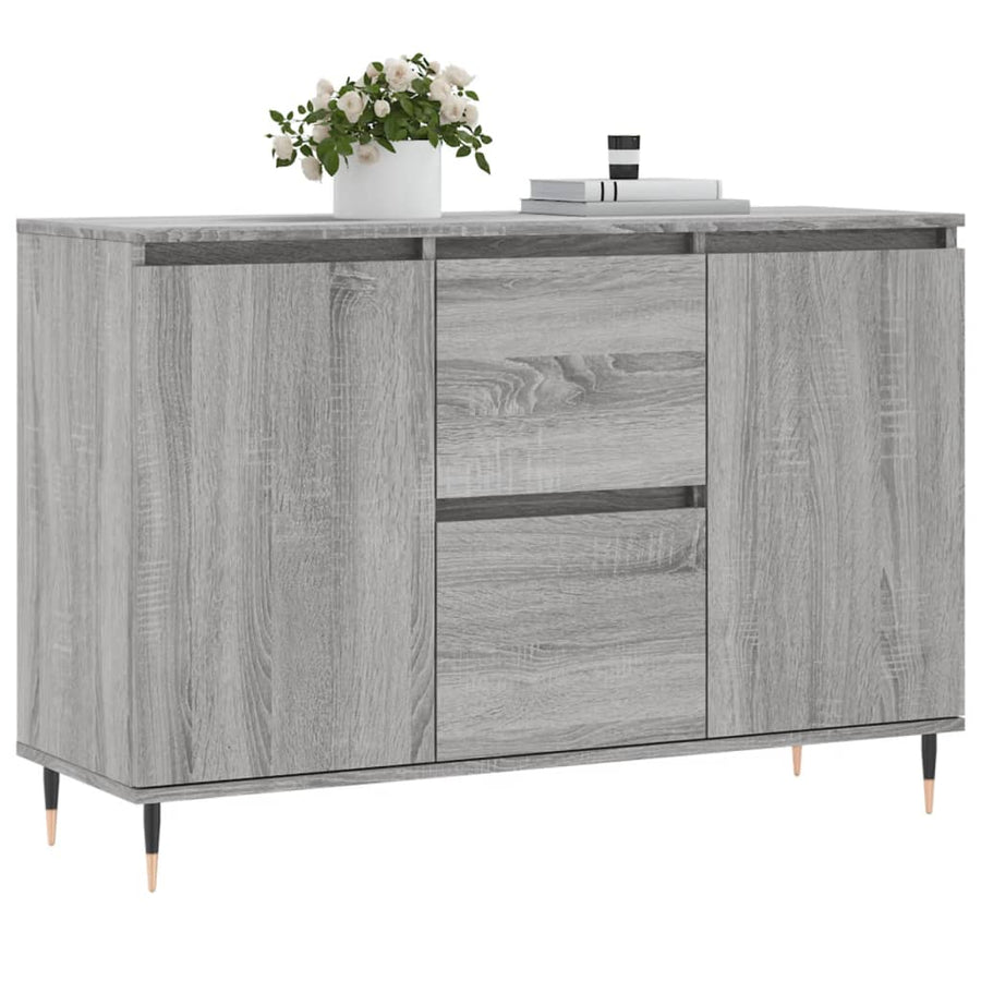 Dressoir 04X35X70 Cm Bewerkt Hout Eikenkleurig Grijs sonoma