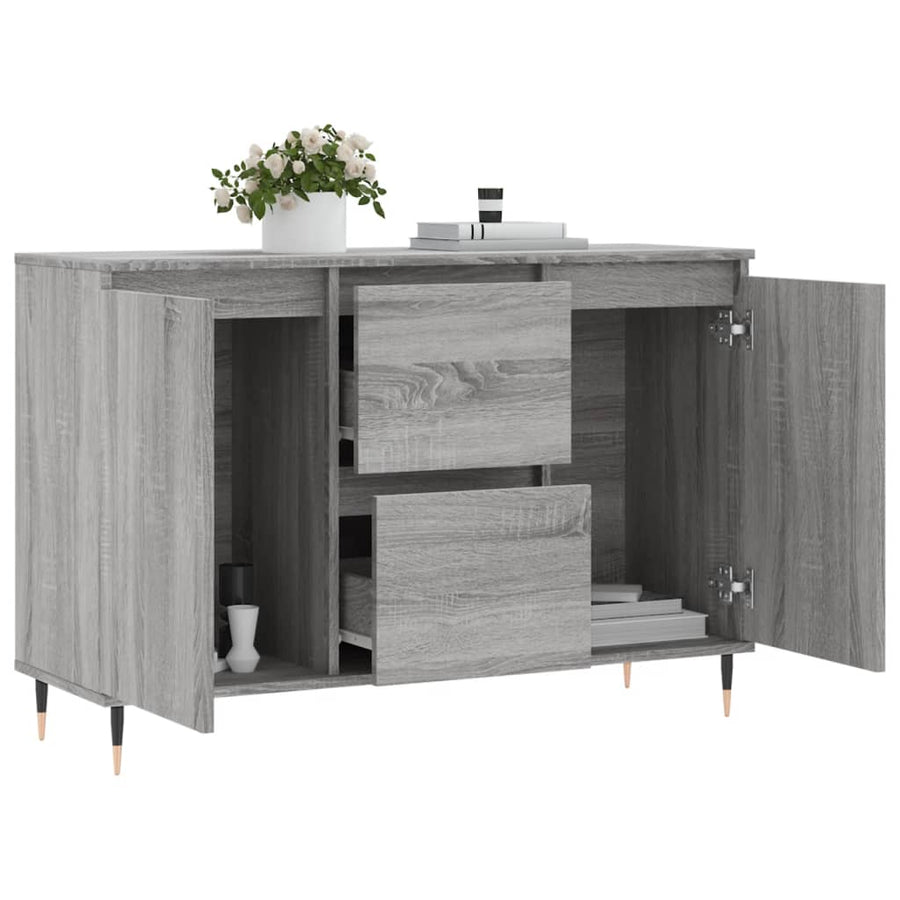 Dressoir 04X35X70 Cm Bewerkt Hout Eikenkleurig Grijs sonoma