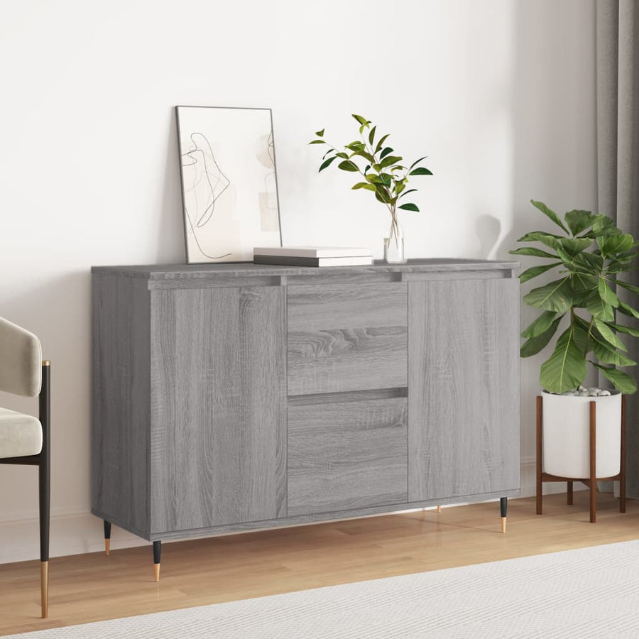 Dressoir 04X35X70 Cm Bewerkt Hout Eikenkleurig Grijs sonoma