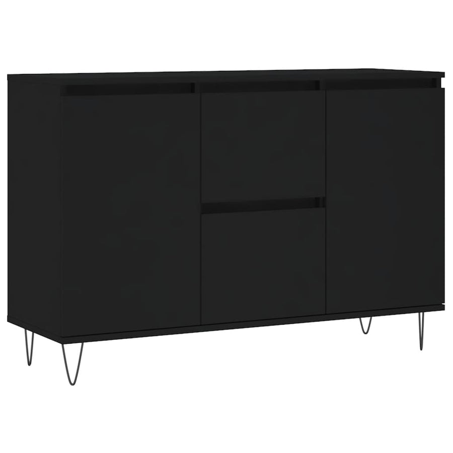 Dressoir 04X35X70 Cm Bewerkt Hout Zwart