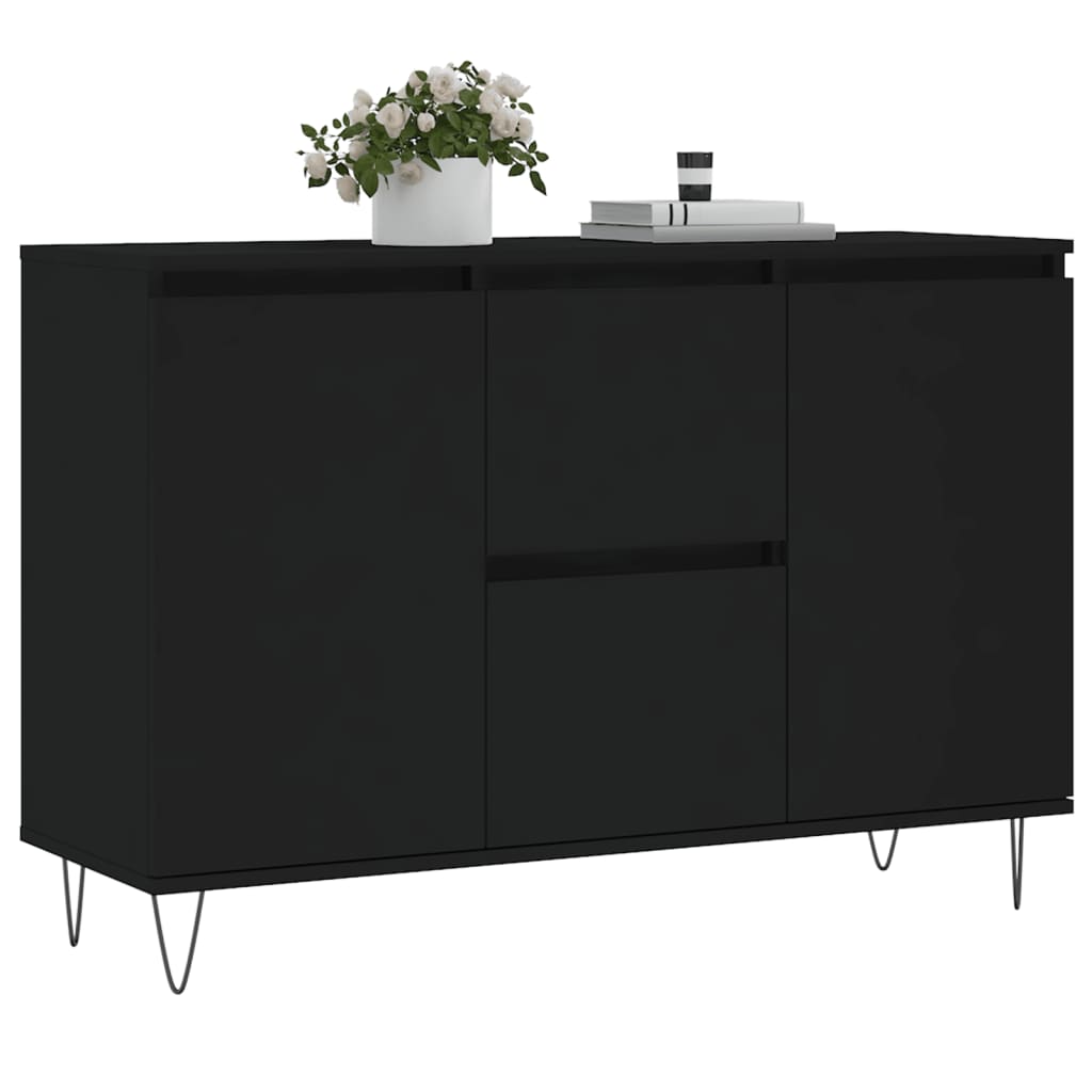 Dressoir 04X35X70 Cm Bewerkt Hout Zwart