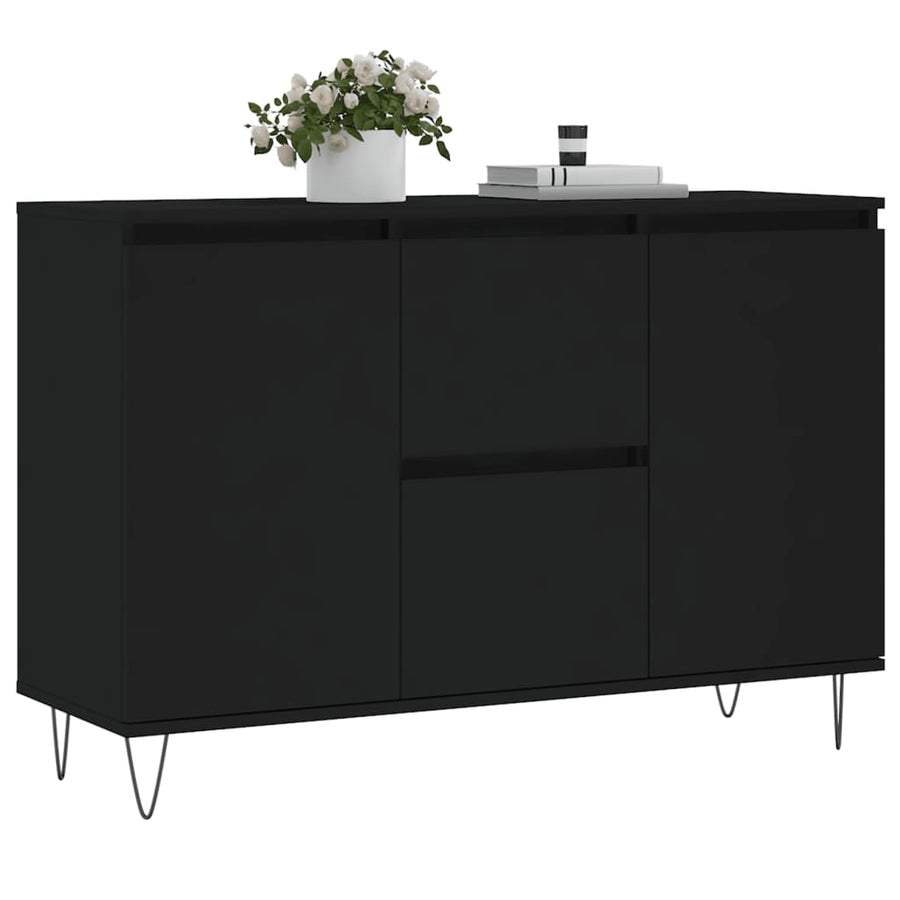 Dressoir 04X35X70 Cm Bewerkt Hout Zwart