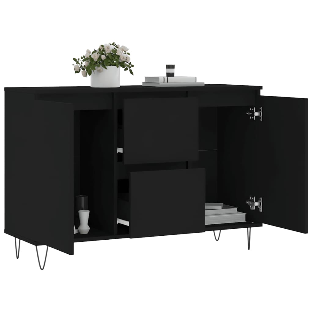 Dressoir 04X35X70 Cm Bewerkt Hout Zwart