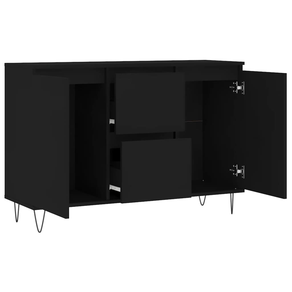 Dressoir 04X35X70 Cm Bewerkt Hout Zwart