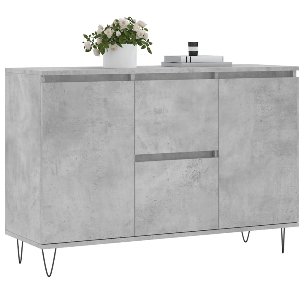 Dressoir 04X35X70 Cm Bewerkt Hout Betongrijs