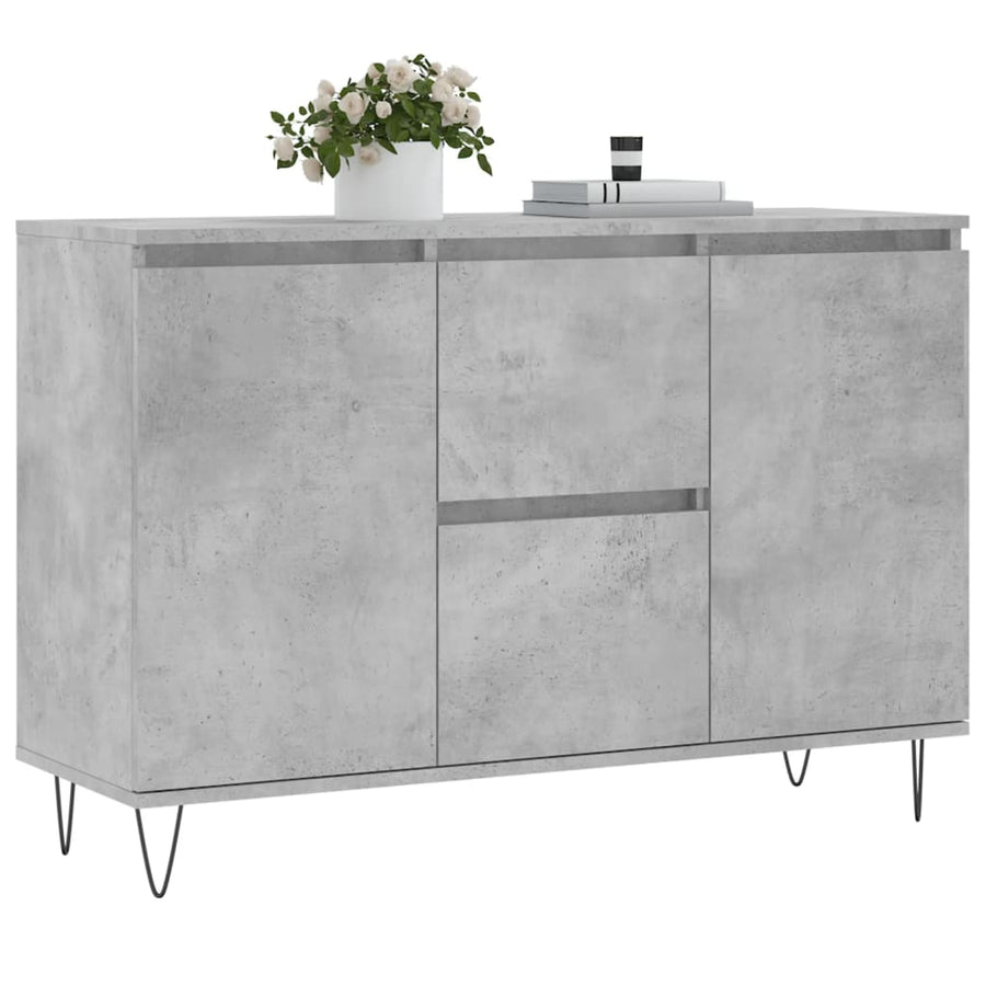 Dressoir 04X35X70 Cm Bewerkt Hout Betongrijs