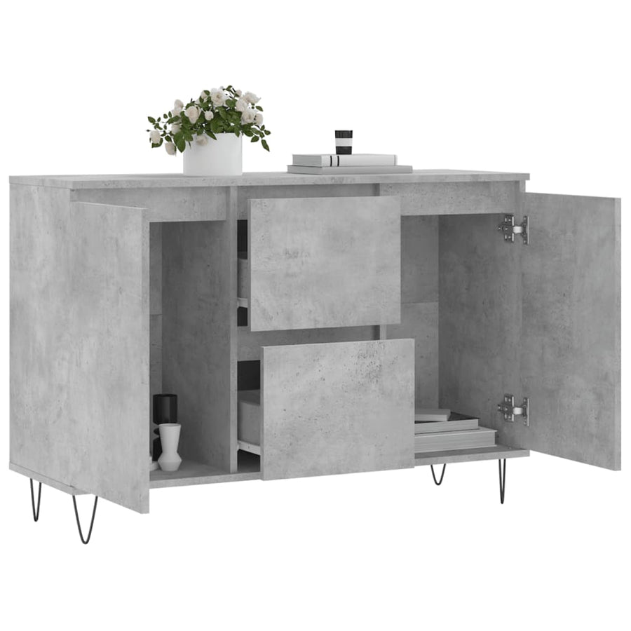 Dressoir 04X35X70 Cm Bewerkt Hout Betongrijs