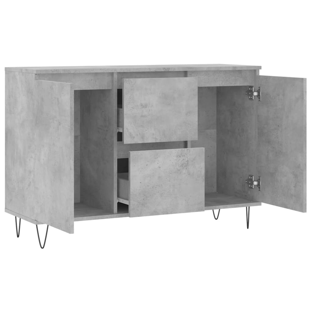 Dressoir 04X35X70 Cm Bewerkt Hout Betongrijs